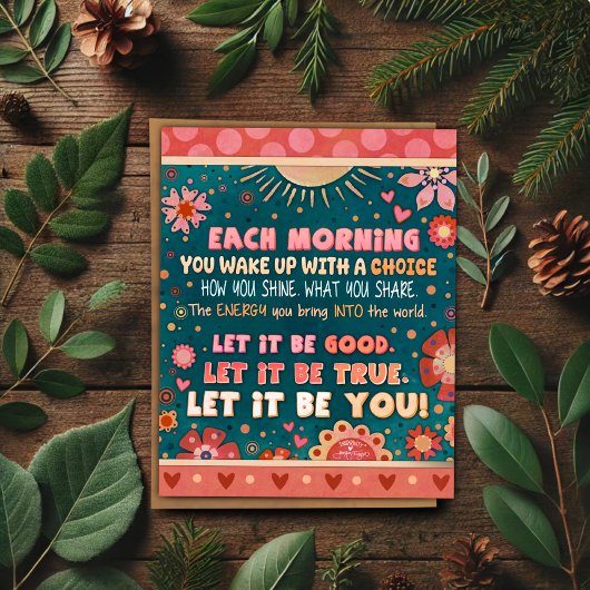 Motivatie roze groen inspirerende quote Be You Poster