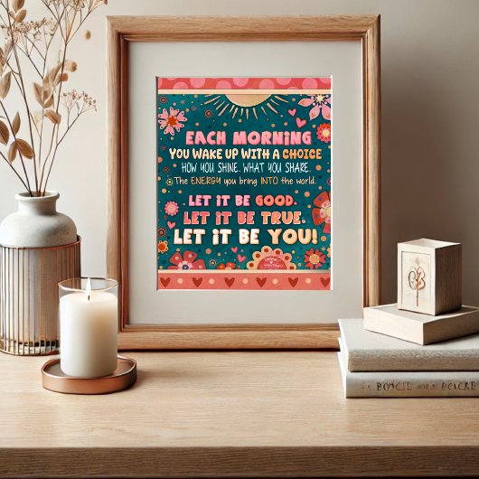 Motivatie roze groen inspirerende quote Be You Poster
