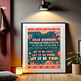 Motivatie roze groen inspirerende quote Be You Poster