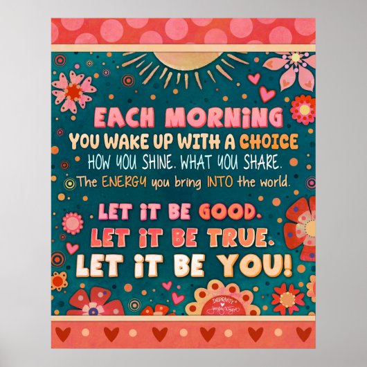 Motivatie roze groen inspirerende quote Be You Poster (Voorkant)