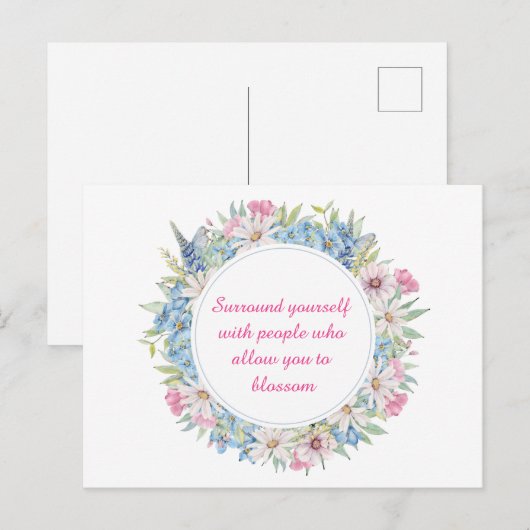 Motivatie roze witte blauwe zwavel Wreate Briefkaart (Voorkant / Achterkant)