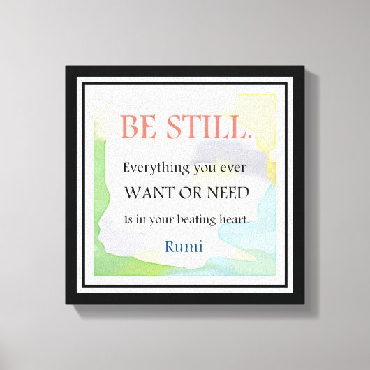 Motivatie Rumi Quote-Inspirerend Canvas Afdruk (Voorkant)