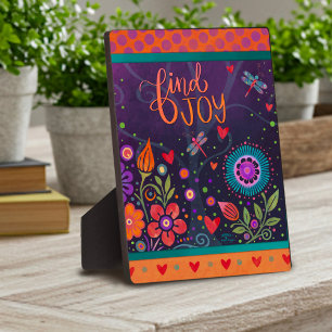 Motivatie Schattige Eenvoudig Vind Joy Kleurrijk P Fotoplaat