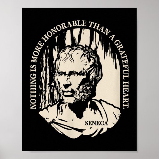 Motivatie Seneca Quote - Dankbaar Hart Poster (Voorkant)