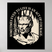 Motivatie Seneca Quote - Moed Poster (Voorkant)