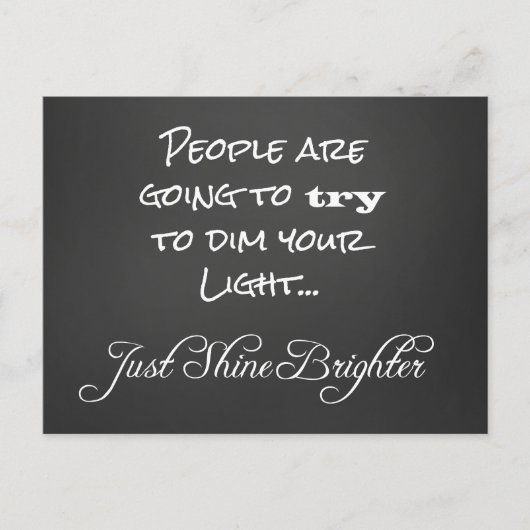 Motivatie Shine Brighter-quote Briefkaart (Voorkant)