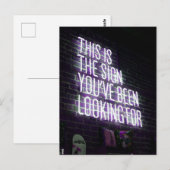 Motivatie Sign Funny Op zoek naar Neon Briefkaart (Voorkant / Achterkant)