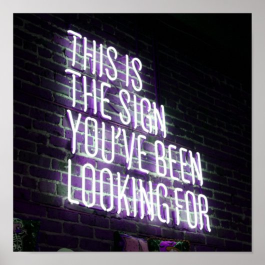 Motivatie Sign Funny Op zoek naar Neon Poster (Voorkant)