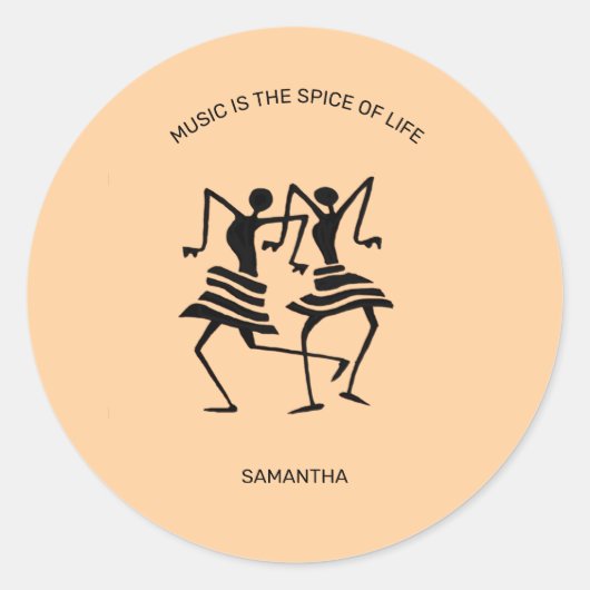 Motivatie, Silhouette Celebration dansers Ronde Sticker (Voorkant)