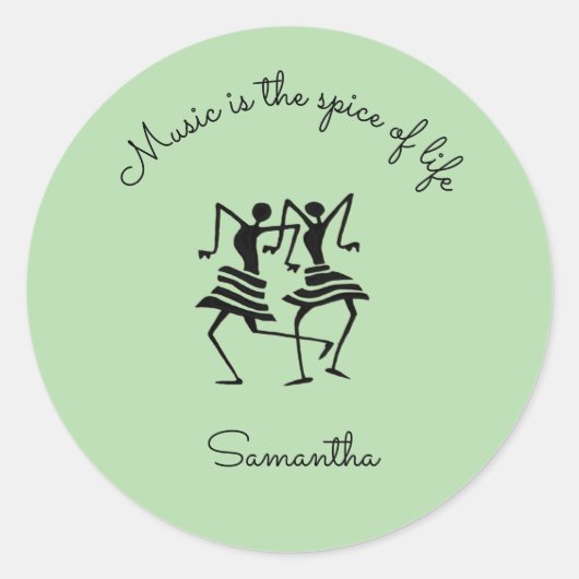 Motivatie, Silhouette Celebration dansers Ronde Sticker (Voorkant)