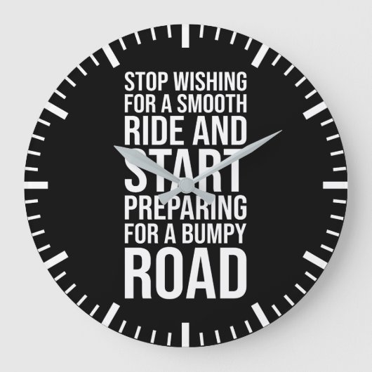 Motivatie Smooth Ride vs Bumpy Road Quote Grote Klok (Voorkant)