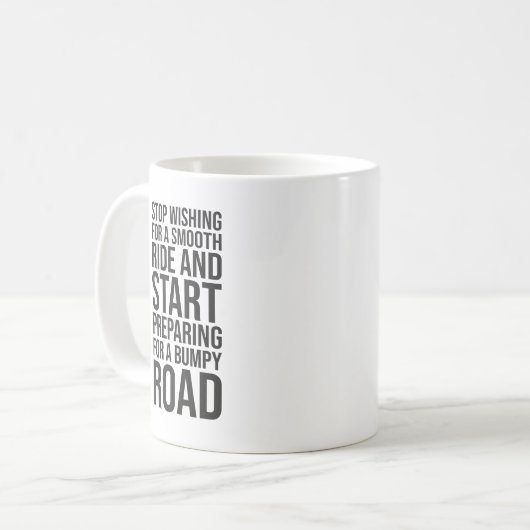 Motivatie Smooth Ride vs Bumpy Road Quote Koffiemok (Voorkant links)