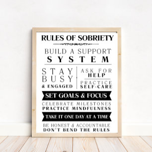 Motivatie sobere steunregels van soberheid poster