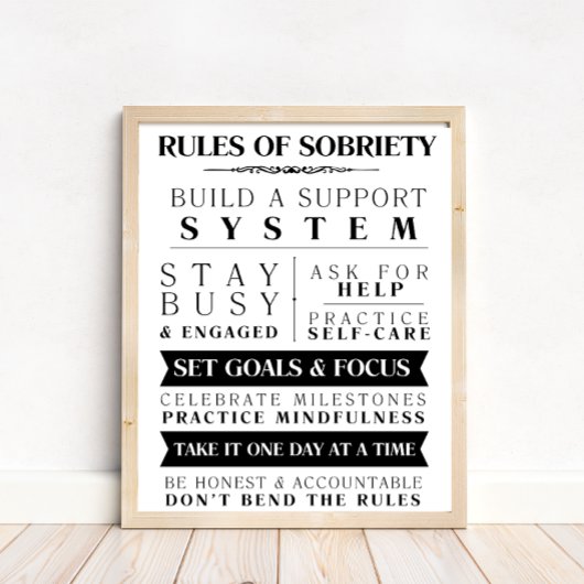 Motivatie sobere steunregels van soberheid poster