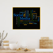 Motivatie Social Media Word Cloud Poster (Keuken)