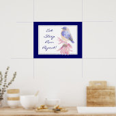 Motivatie sport Quote Bluebird Bird Garden Poster (Keuken)