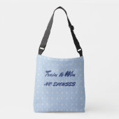 Motivatie sport trofee aangepaste tekst blauw crossbody tas (Voorkant)