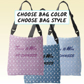 Motivatie sport trofee aangepaste tekst blauw crossbody tas