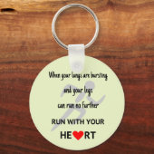 Motivatie sportlopers citeren sleutelhanger (Voorkant)