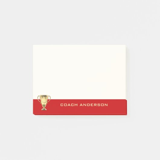 Motivatie sporttrainer red golden post-it® notes (Voorkant)