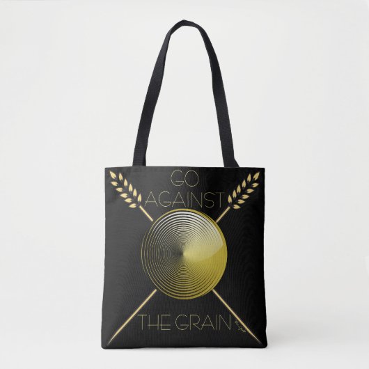 Motivatie Statement Full Print Canvas tas (zwart) (Voorkant)