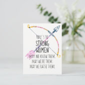 Motivatie Sterke vrouwen Bow Arrow Boho Feather Briefkaart (Staand voorkant)