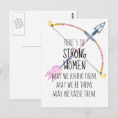 Motivatie Sterke vrouwen Bow Arrow Boho Feather Briefkaart (Voorkant / Achterkant)