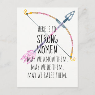 Motivatie Sterke vrouwen Bow Arrow Boho Feather Briefkaart