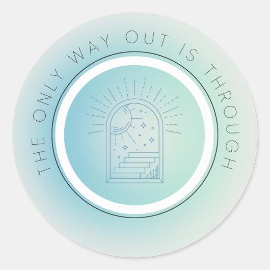 Motivatie sticker, minimalistisch, spiritueel. ronde sticker (Voorkant)