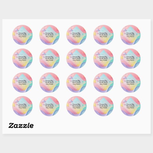 Motivatie sticker set – "Droom groot. Werk hard. (Vel)
