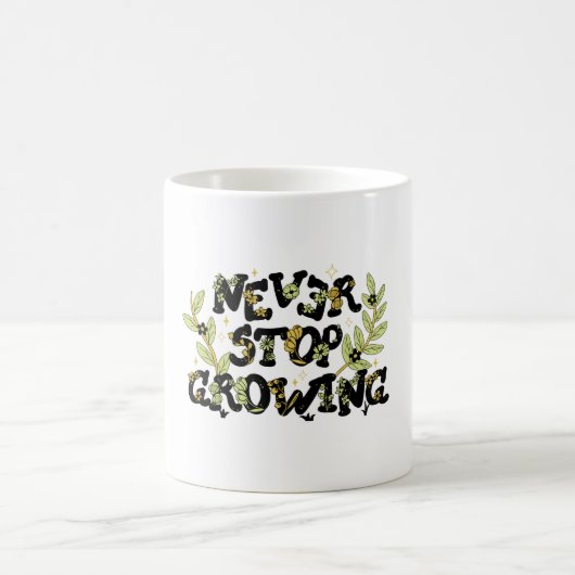 Motivatie stopt nooit met groeien koffiemok (Center)