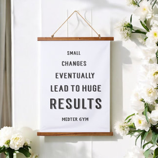 Motivatie succes Gym citeert zwart-wit Hangend Wandkleed
