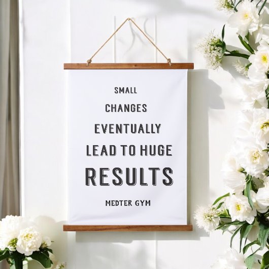 Motivatie succes Gym citeert zwart-wit Hangend Wandkleed