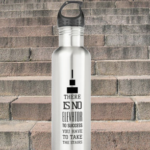 Motivatie succes quote ontwerp, modern zwart an waterfles 