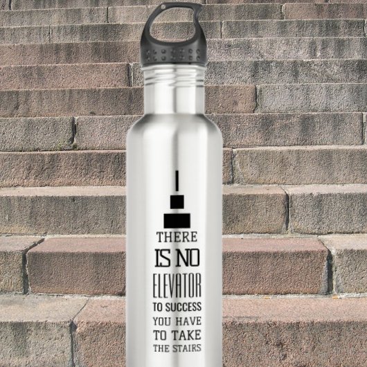 Motivatie succes quote ontwerp, modern zwart an waterfles 