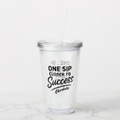 Motivatie succesquote zwart acryl drinkbeker (Achterkant)