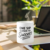 Motivatie succesquote zwart wit koffiemok