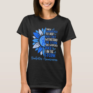 Motivatie Support Squad Zonnebloem Blauw Diabetes T-shirt