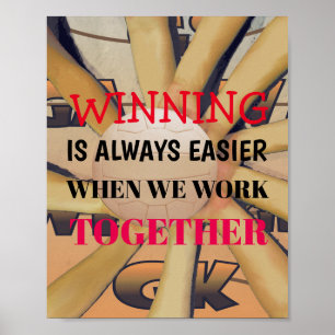 Motivatie team Slogan Netball Quote Poster