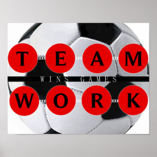 Motivatie TEAMWORK Wint Games Soccer Poster