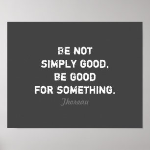 motivatie Thoreau-literaire quote grijs & wit Poster