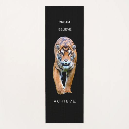 Motivatie Tiger Black Sjabloon Succesquote Yogamat (Voorkant)