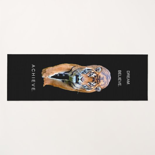 Motivatie Tiger Black Sjabloon Succesquote Yogamat (Voorkant (horizontaal))