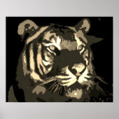 Motivatie Tiger Eyes  Sepia Poster (Voorkant)
