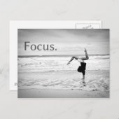 Motivatie training Beach Focus Handstand Briefkaart (Voorkant / Achterkant)