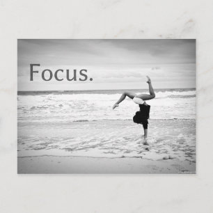 Motivatie training Beach Focus Handstand Briefkaart