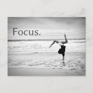 Motivatie training Beach Focus Handstand Briefkaart