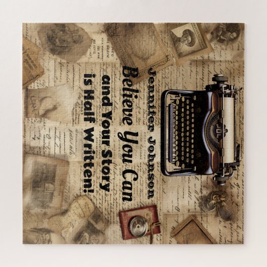 Motivatie Typewriter Puzzel Legpuzzel (Horizontaal)