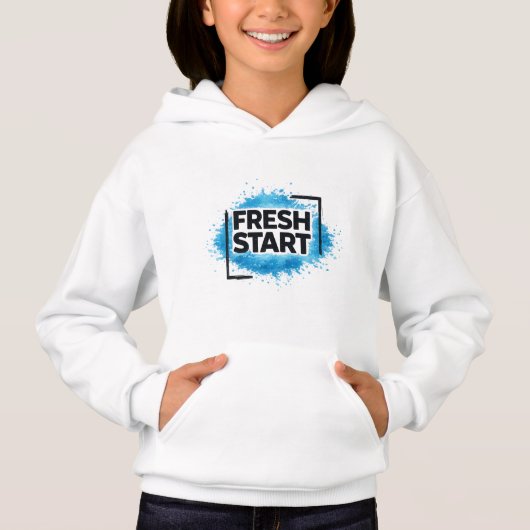 Motivatie typografie 'Fresh Start' Blauwe Splash (Voorkant)