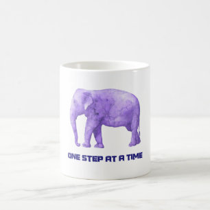 Motivatie typografie Paarse Waterverf olifant Koffiemok